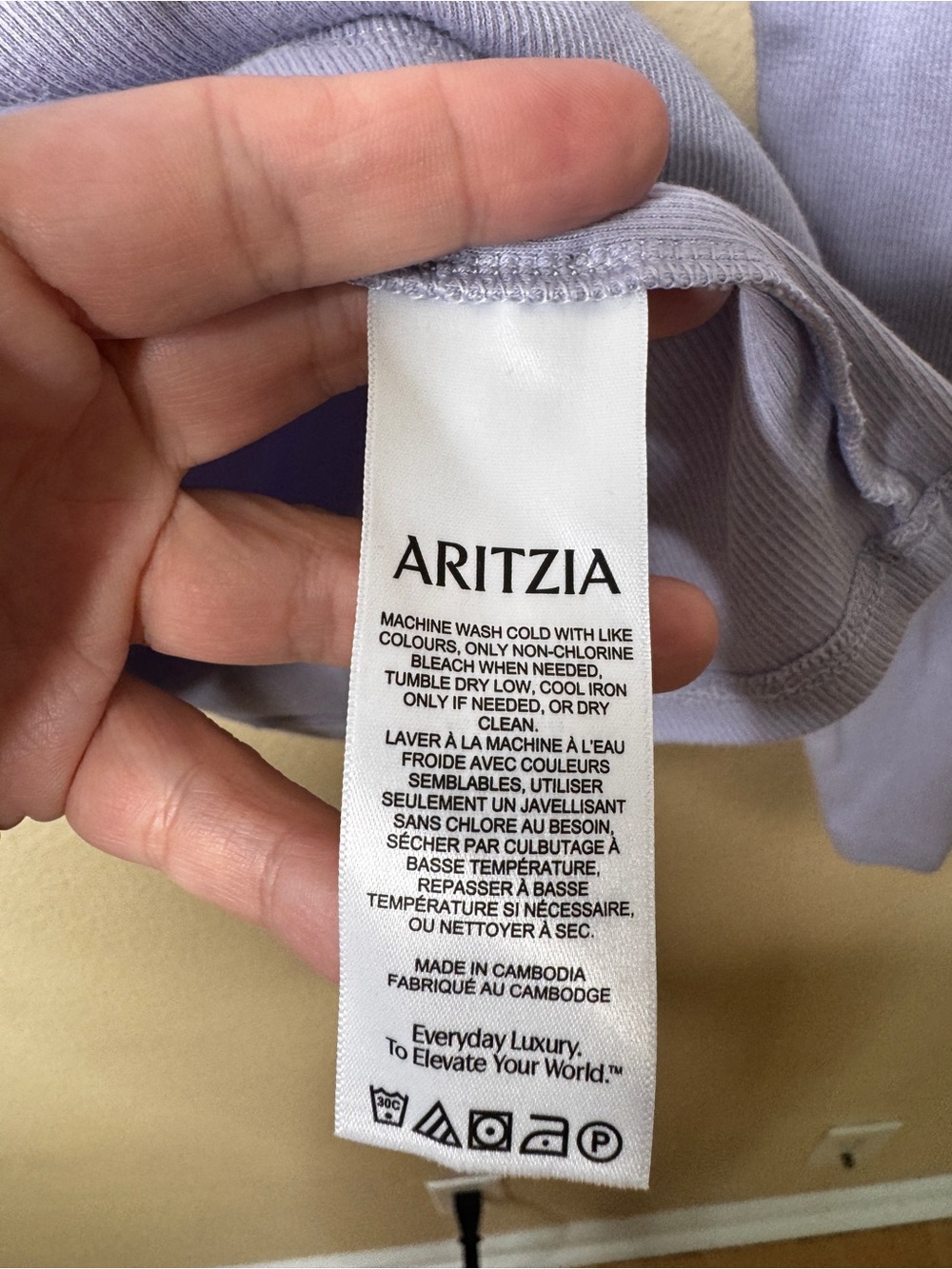 Aritzia Homestretch Top Women’s Large Purple Ribbed Long Sleeve Stretch Tee - Picture 3 of 7
